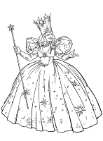 A coloring page of fairy godmother